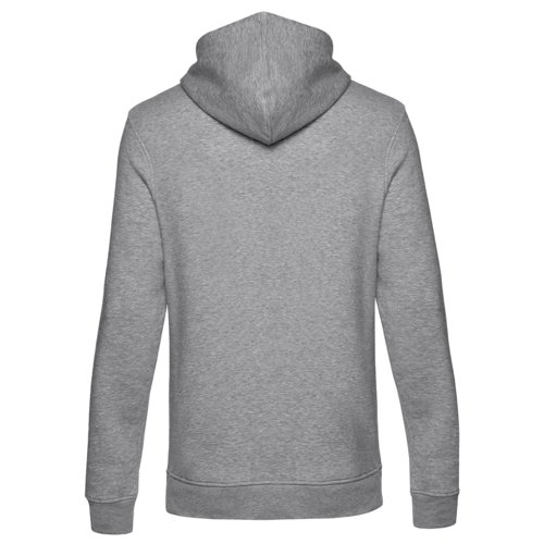 Felpa con cappuccio da uomo grigio mlange in misto cotone biologico con cappuccio.