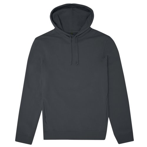 Felpa con cappuccio grigio scuro in misto cotone organico con coulisse.