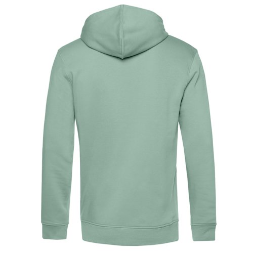 Felpa con cappuccio da uomo verde menta in cotone e poliestere riciclato.