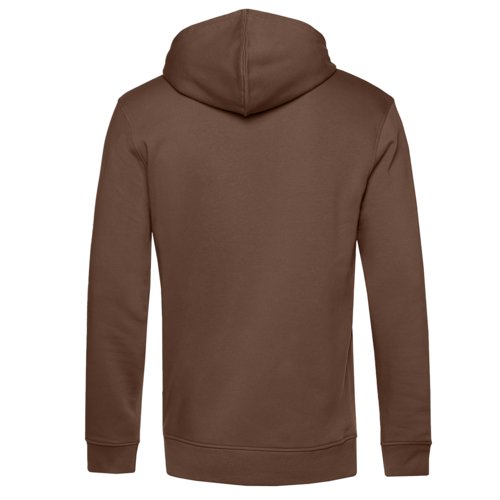 Felpa marrone in misto cotone con cappuccio e coulisse.