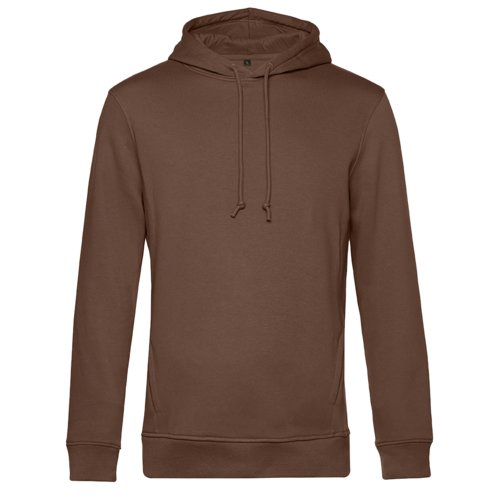 Felpa con cappuccio marrone in misto cotone con cappuccio e coulisse.