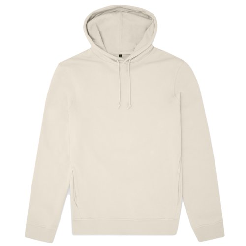 Felpa con cappuccio beige in misto cotone da uomo.