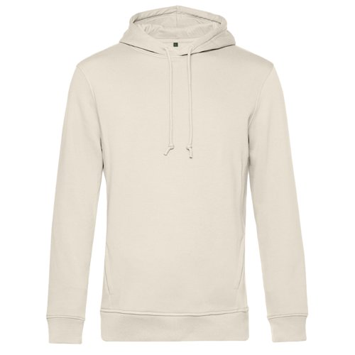 Felpa con cappuccio beige in misto cotone con cappuccio e coulisse.