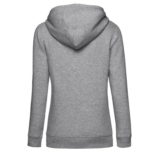 Felpa da donna con cappuccio in misto cotone-poliestere grigio melange.
