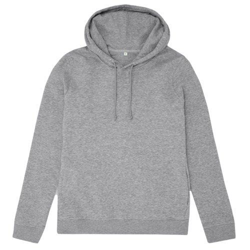 Felpa con cappuccio grigio mlange in cotone e poliestere con coulisse.
