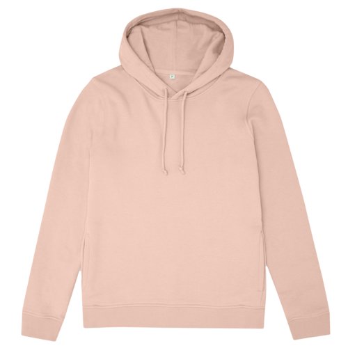 Felpa con cappuccio rosa chiaro in cotone biologico e poliestere riciclato, con cappuccio e coulisse.