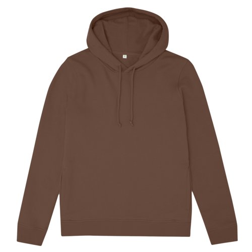 Felpa con cappuccio marrone in cotone e poliestere da donna con cappuccio e coulisse.