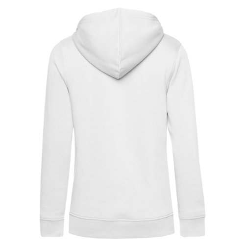 Felpa bianca da donna in misto cotone organico con cappuccio.