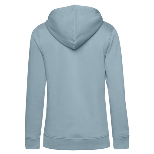 Felpa con cappuccio da donna in misto cotone-poliestere azzurro.