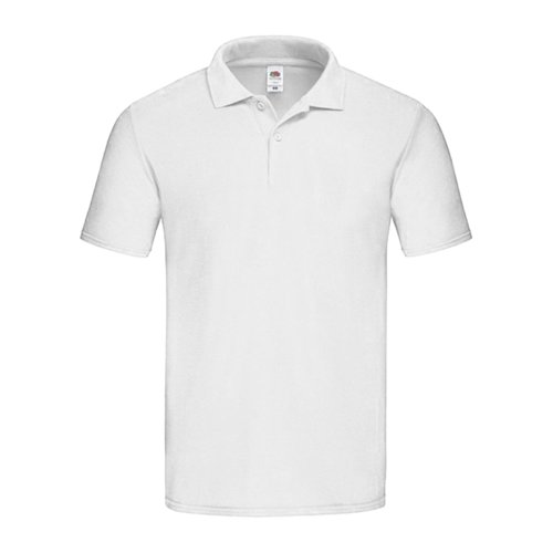 Polo bianco in cotone da uomo con abbottonatura corta.