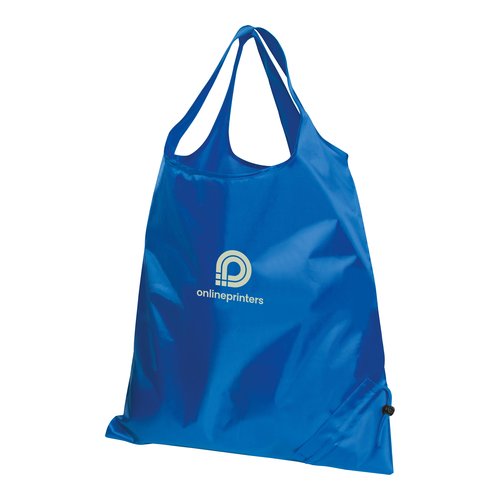 Borsa trasformabile blu con coulisse.