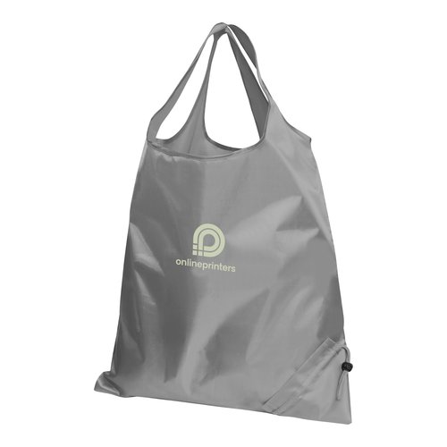 Borsa sintetica grigia con coulisse.