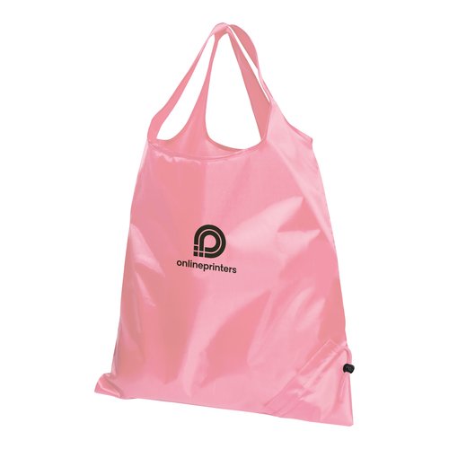 Borsa rosa in tessuto leggero con coulisse.