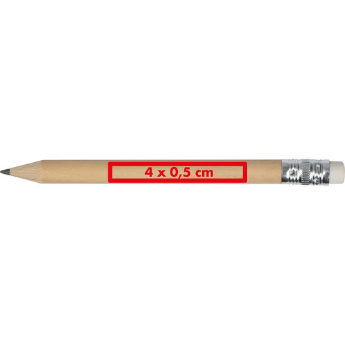 Matita in legno con gomma.