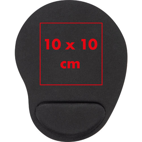 Tappetino per mouse nero in tessuto con poggiapolsi.