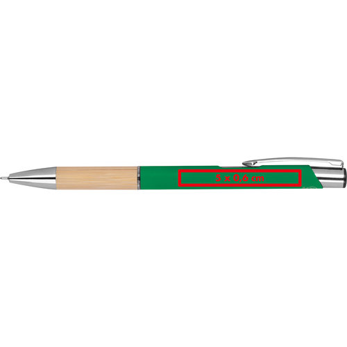 Penna gel verde realizzata con materiale riciclato con clip.