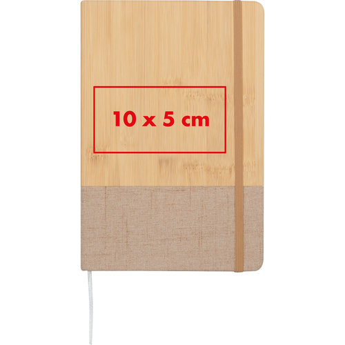 Quaderno con copertina in bamb ed elastico.