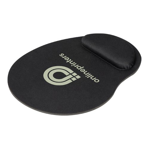Tappetino per mouse nero con cuscino in gel.