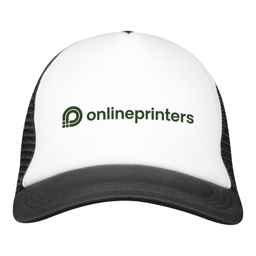 Cappellino trucker nero con inserti in rete e chiusura regolabile.