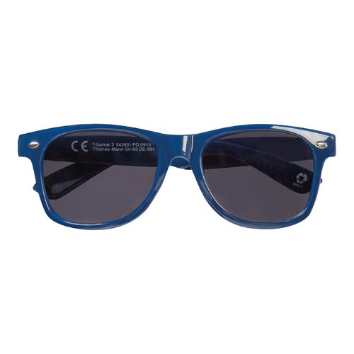 Occhiali da sole RPET blu scuro dal design classico.