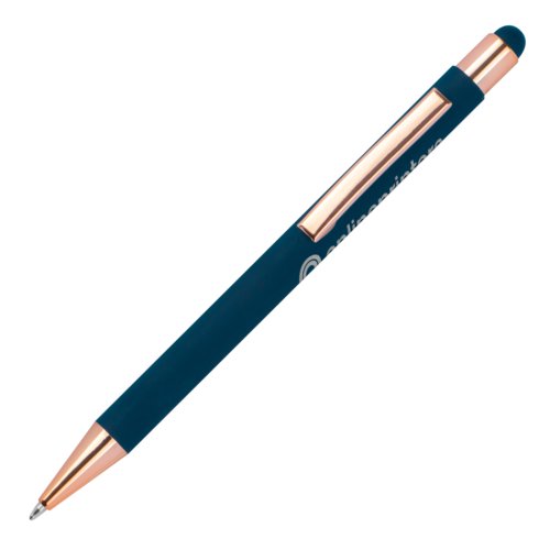 Penne a sfera in metallo blu scuro con punta touch.