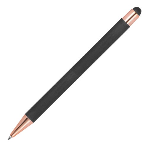 Penne a sfera antracite con touch pen e clip.
