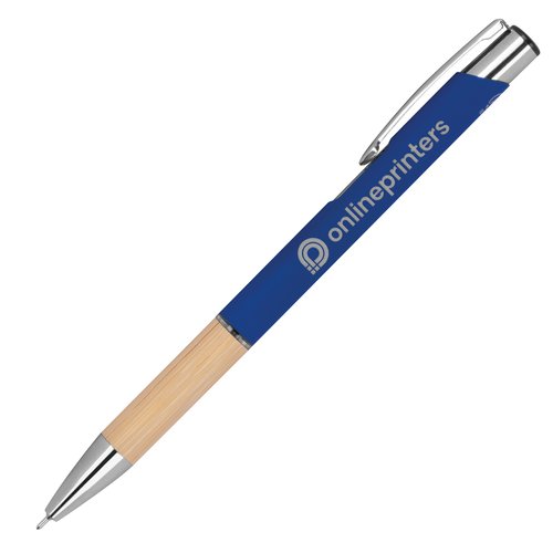 Penna gel blu riciclata con pulsante.