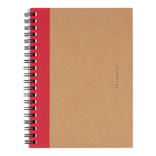 Quaderno a spirale rosso con pagine di carta.