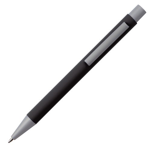 Set da scrittura nero con penna a sfera e custodia.
