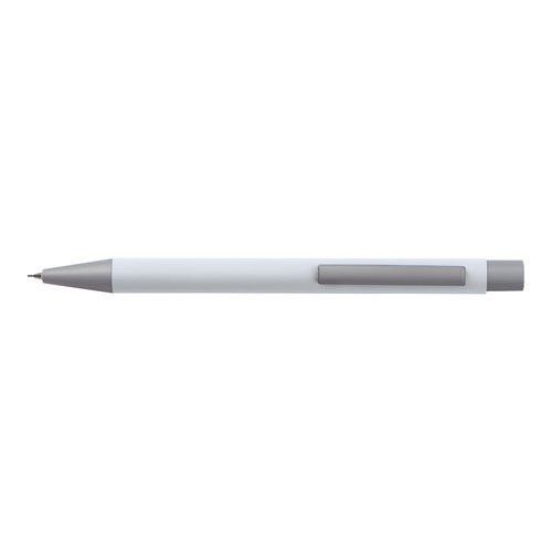 Set da scrittura bianco con penna a sfera e custodia.
