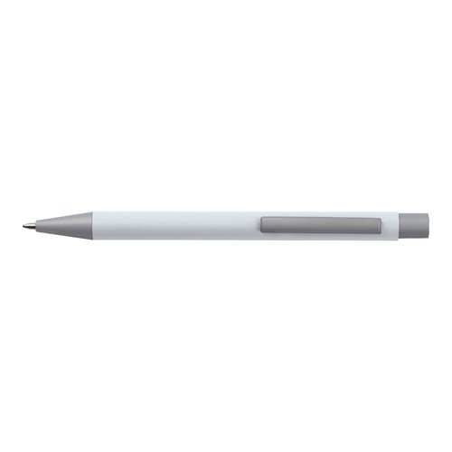 Set da scrittura bianco con penna a sfera e custodia.