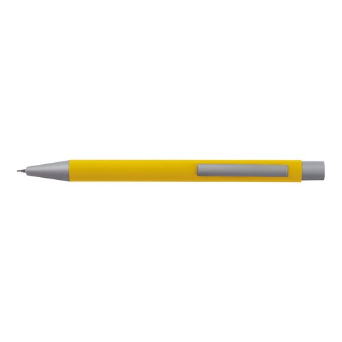 Set da scrittura giallo con penna e custodia.