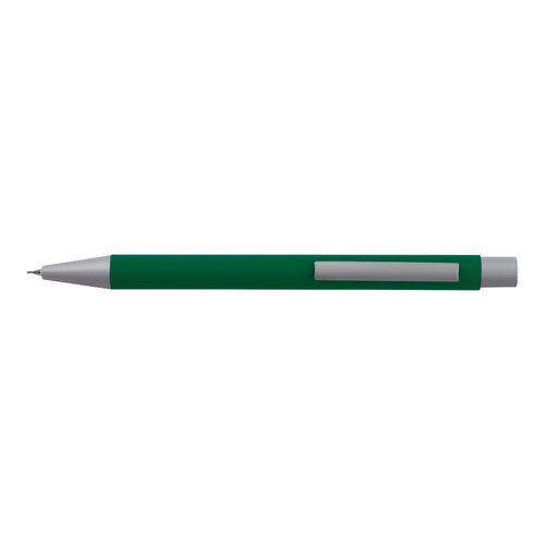 Set da scrittura verde con penna e custodia.