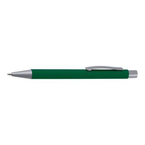 Set da scrittura verde con penna a sfera e custodia.