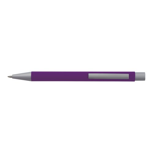 Set da scrittura viola con penna a sfera e astuccio.