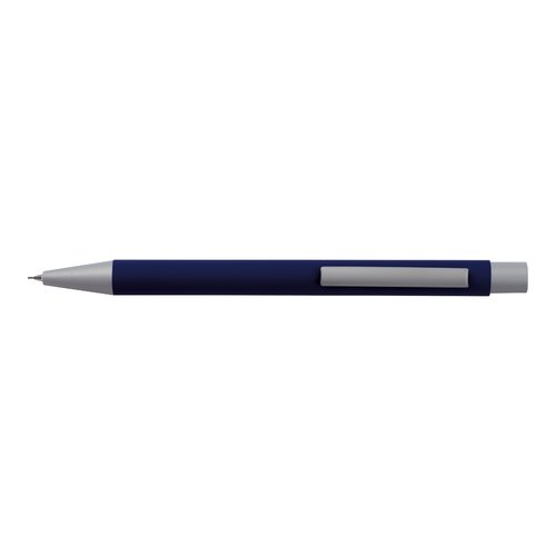 Set da scrittura blu scuro con penna a sfera e roller.