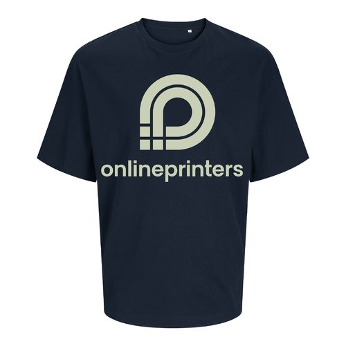 T-shirt unisex blu navy in cotone biologico con vestibilit oversize.
