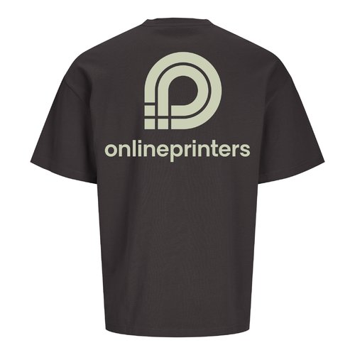 T-shirt unisex oversize color antracite in cotone biologico.