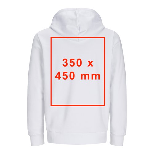 Felpa unisex con cappuccio e zip integrale.