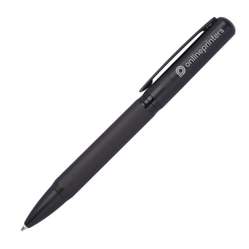 Set da scrittura nero con penna a sfera e custodia.