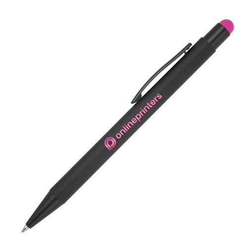 Penne a sfera in metallo rosa con funzione touch e clip.