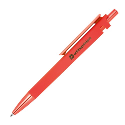 Penna a sfera rossa in plastica ABS riciclata con clip.