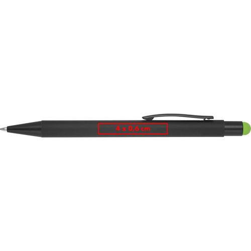 Penna a sfera in metallo nero con funzione touch e clip.