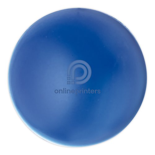Palla antistress blu in PU, rotonda e dimensionalmente stabile.