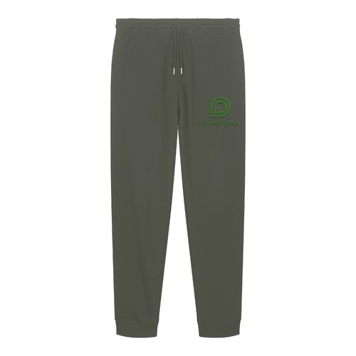 Pantaloni da jogging in cotone kaki con elastico in vita e coulisse.