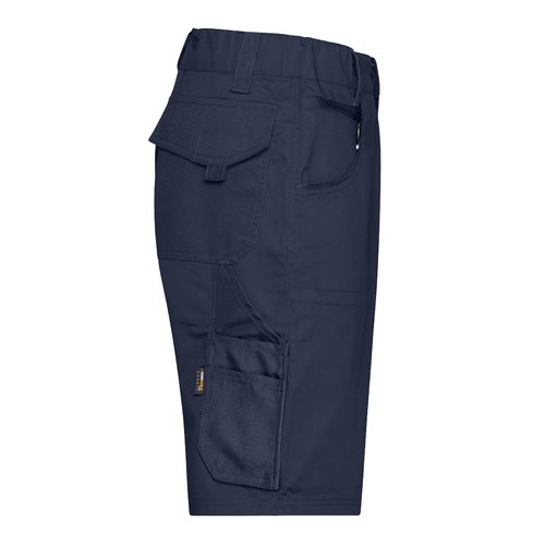 Pantaloncini blu navy in misto cotone con multiple tasche.