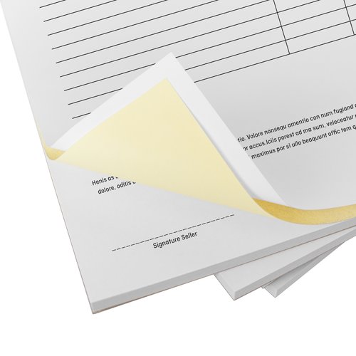 Due pile di moduli autoricalcanti in formato orizzontale con perforazione a due fori