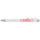 Penna a sfera bianca con touch-pen e clip.