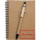 Blocco note marrone con rilegatura a spirale.