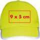 Cappellino da baseball giallo in tessuto per bambini con cinturino regolabile.